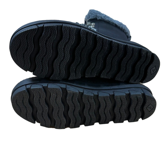 Sperry NWOB Juneau Lace Up Snow Boot Black Size 8.5 Waterproof Suede Upper - Picture 6 of 7